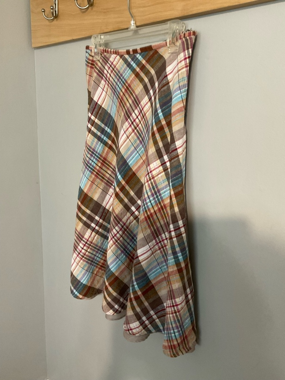 Christopher & Banks Plaid A-Line Skirt with Beige Underskirt Medium - Picture 3 of 8
